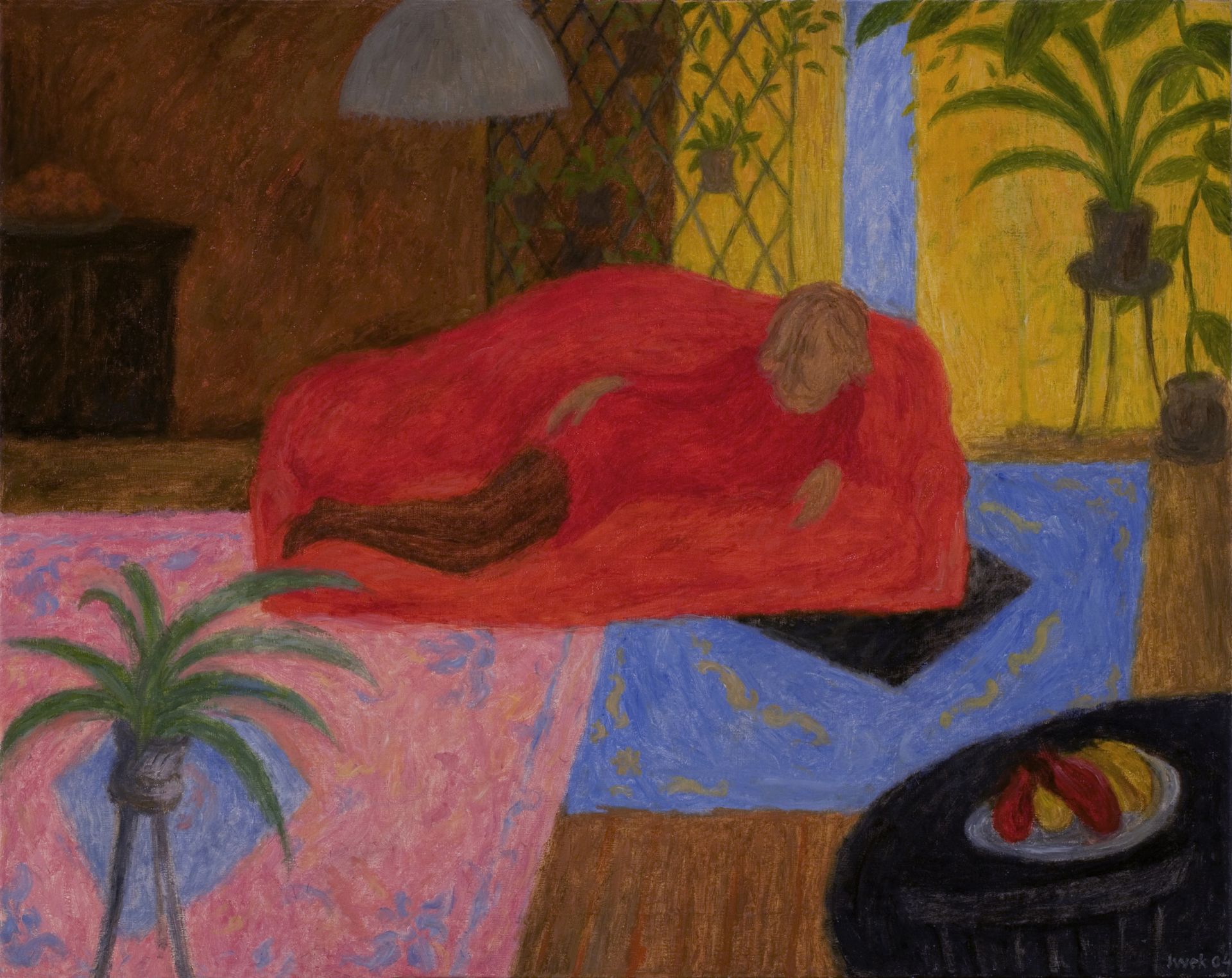 Woman on a Red Couch Iwo Zaniewski